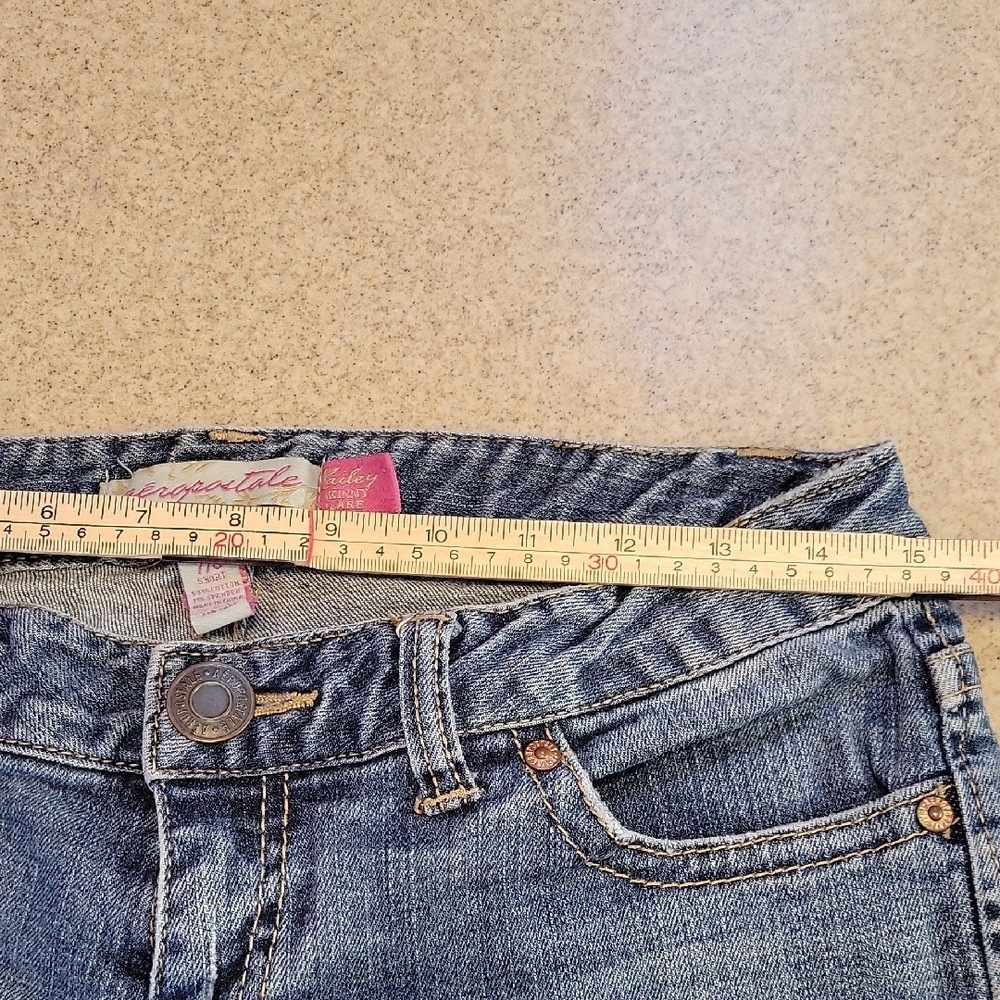 Aeropostale Hailey Skinny Flare Denim Low Rise Jeans Juniors Y2k Size 7/8 - Picture 10 of 15